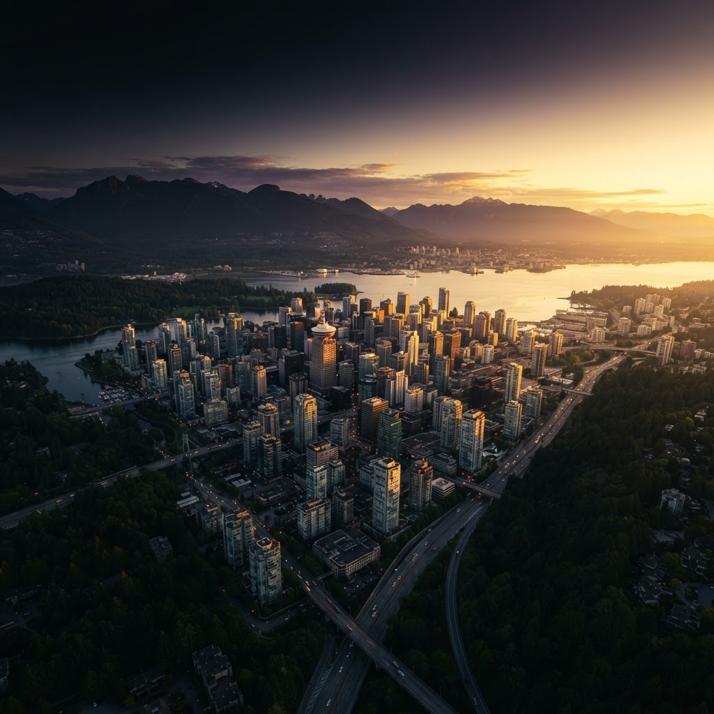A city coming alive at dawn, symbolizing hope and new beginnings