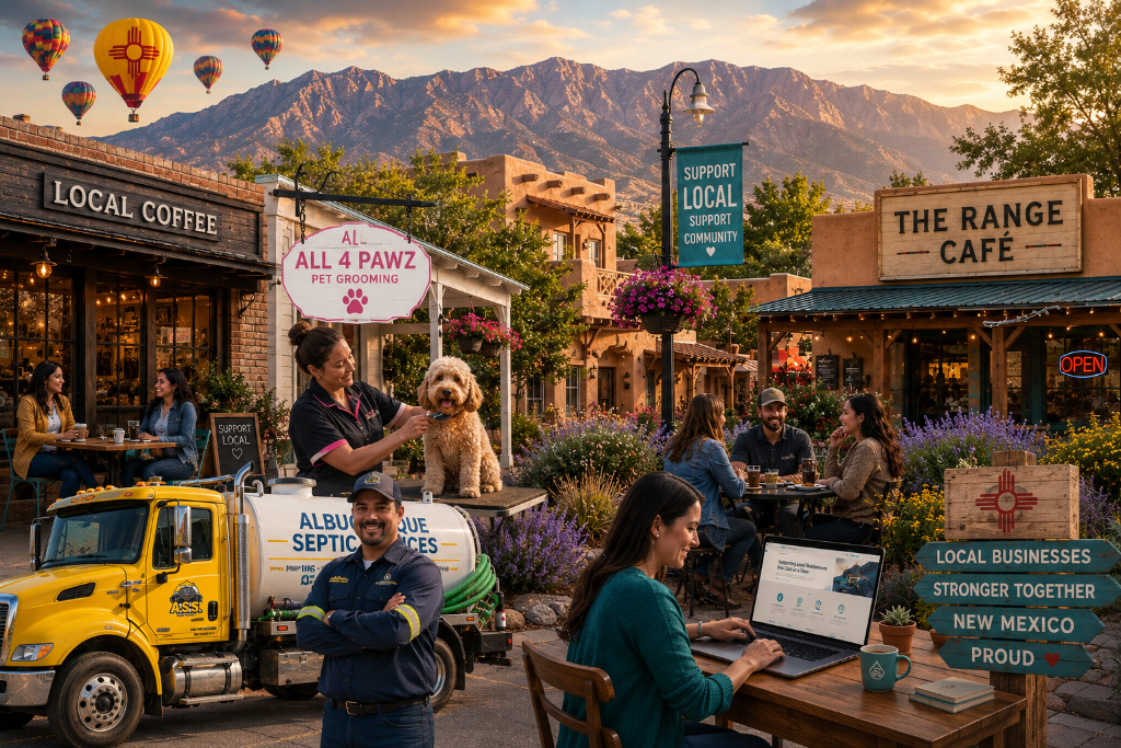 New Mexico local businesses, mountains, and community