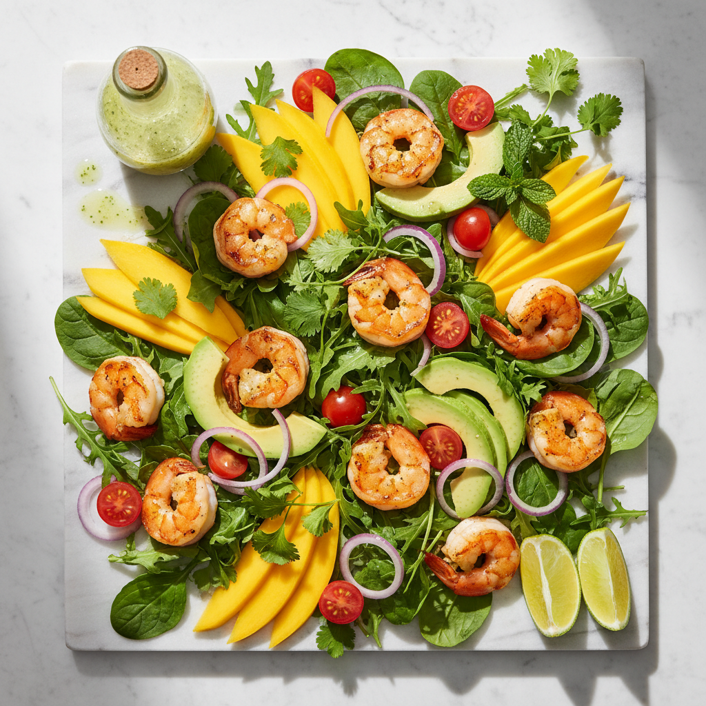 Sommersalat mit Scampi und Mango – Das perfekte Rezept für heiße Tage
