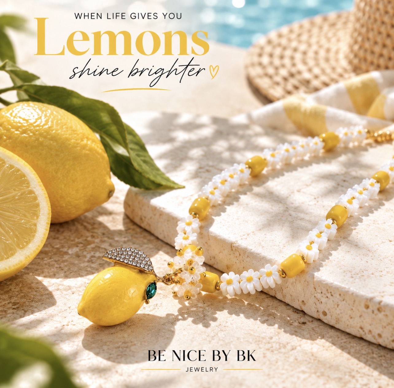 Zitronen-Kollektion Halskette BE NICE BY BK I Lemon Times