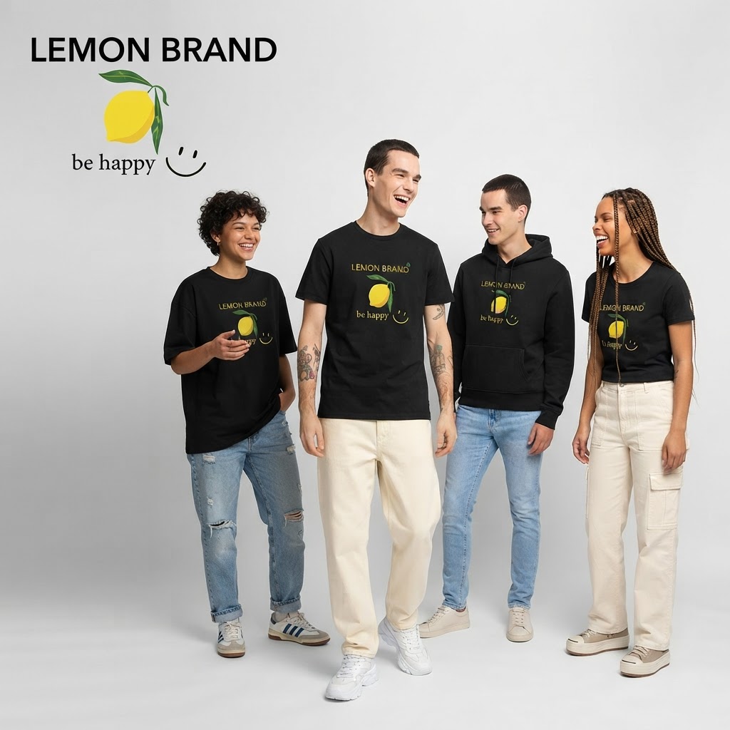 Lemon Brand Mode: T-Shirts und Hoodies in Schwarz mit Zitronen-Motiv | Lemon Times Shop