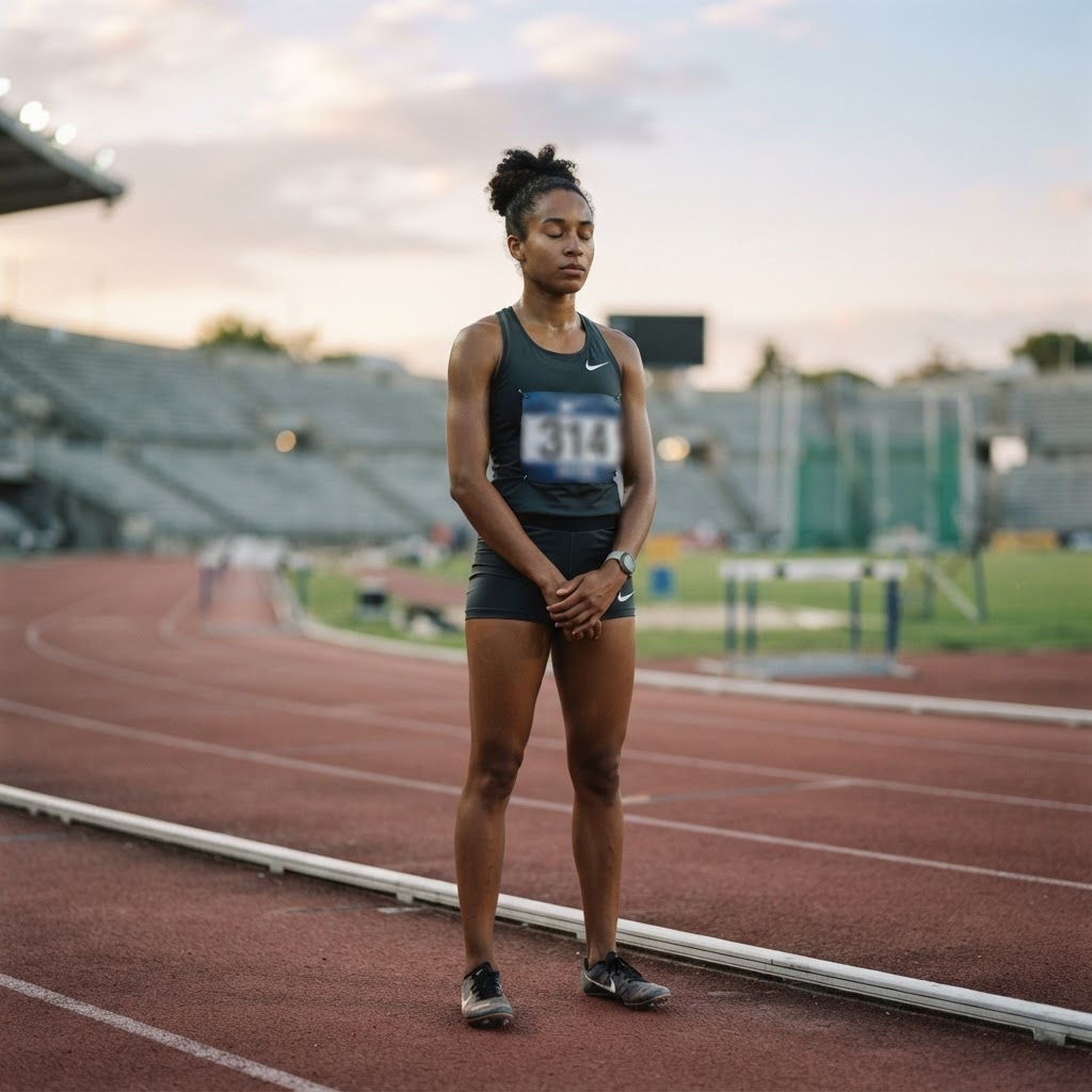 Sport Mental Coaching Düsseldorf & Köln – MentalGO I Beste Adresse Coaching: fokussierte Athletin vor dem Wettkampf