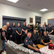 Volunteer firefighters together