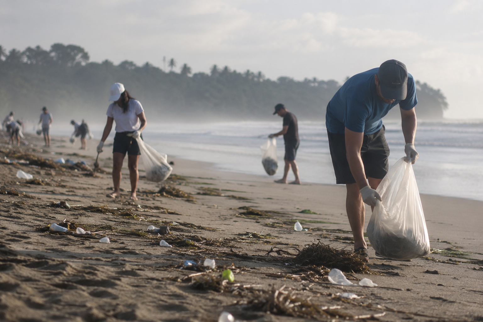 Polluted beach
