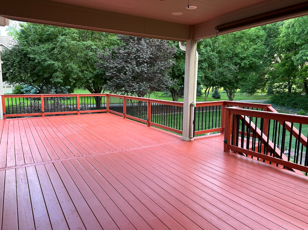 Deck Staining Transformation — Central Iowa, built by deck builder Akin Brothers Construction