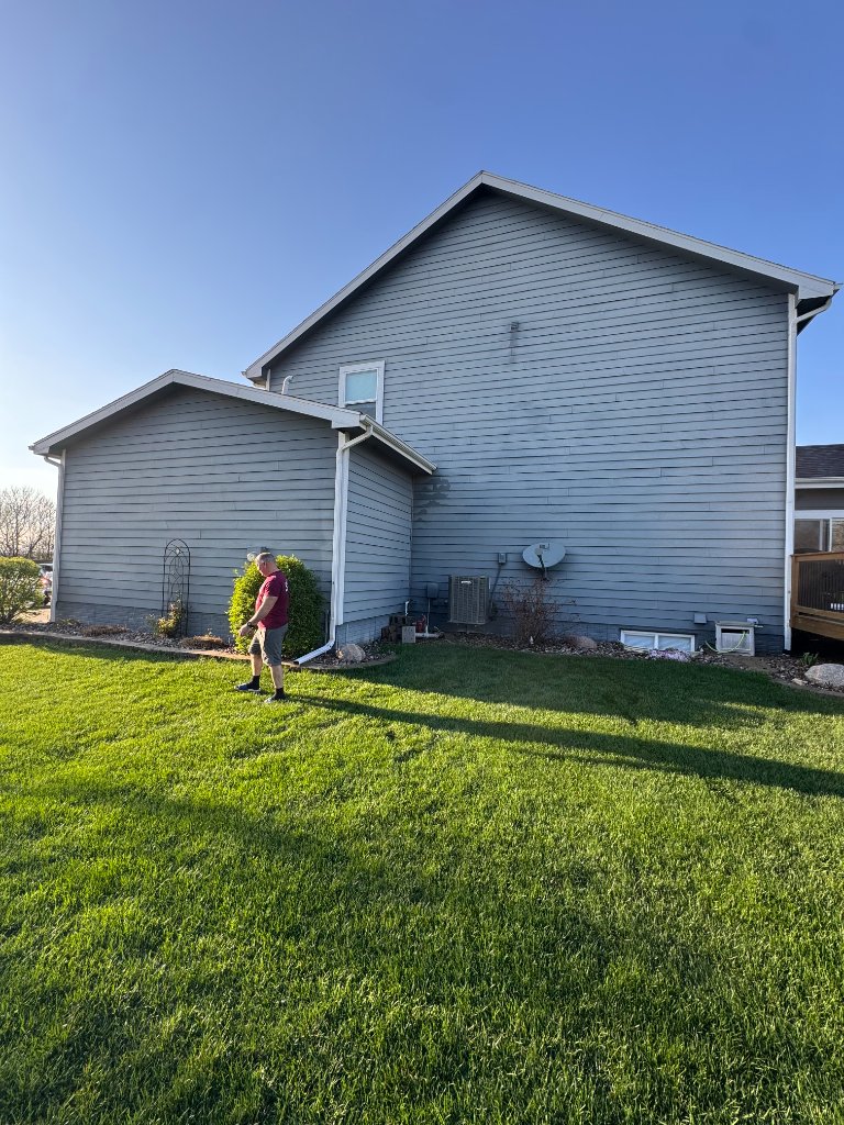 Before - Original Hardie siding on rear of home