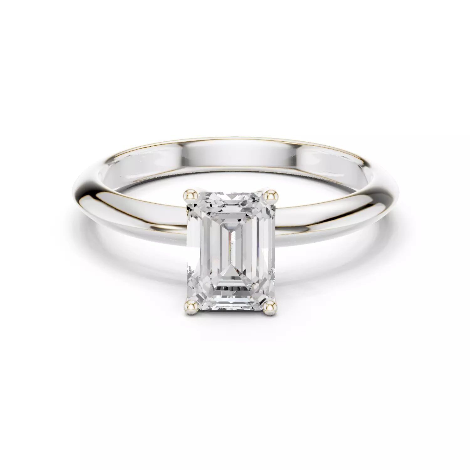 טבעת סוליטר אמרלד | Emerald Cut