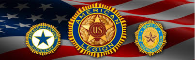 American Legion emblems on US flag