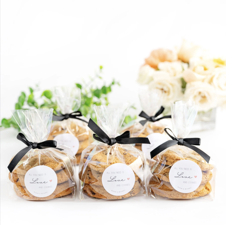 Love and cookies favor bags — Alexa & Michael