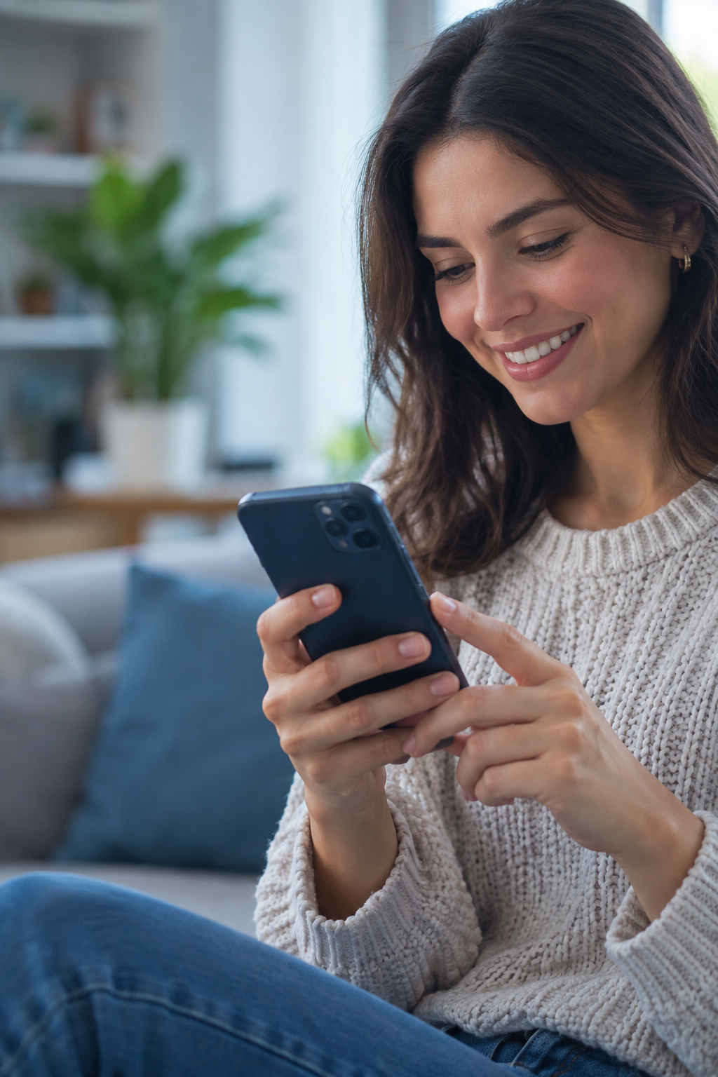 Mujer utilizando su teléfono