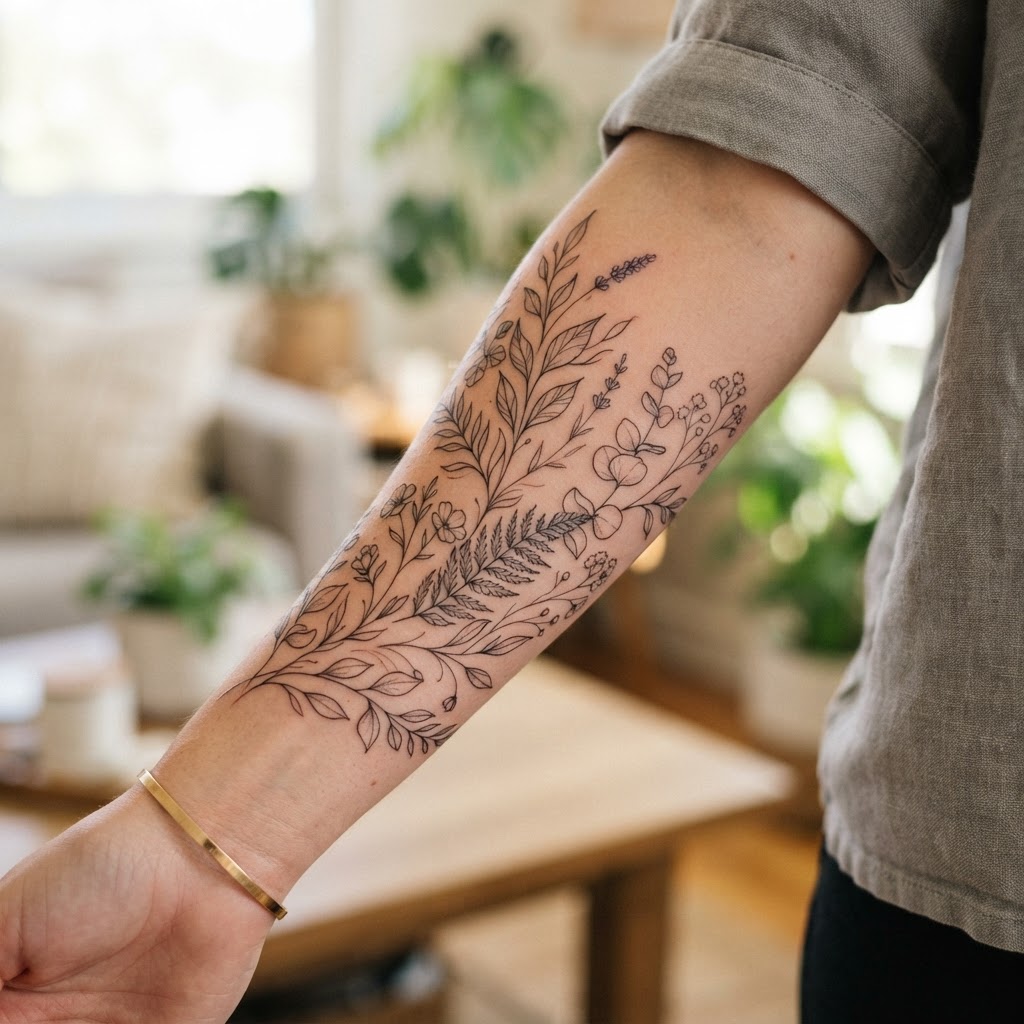Fine line tattoo