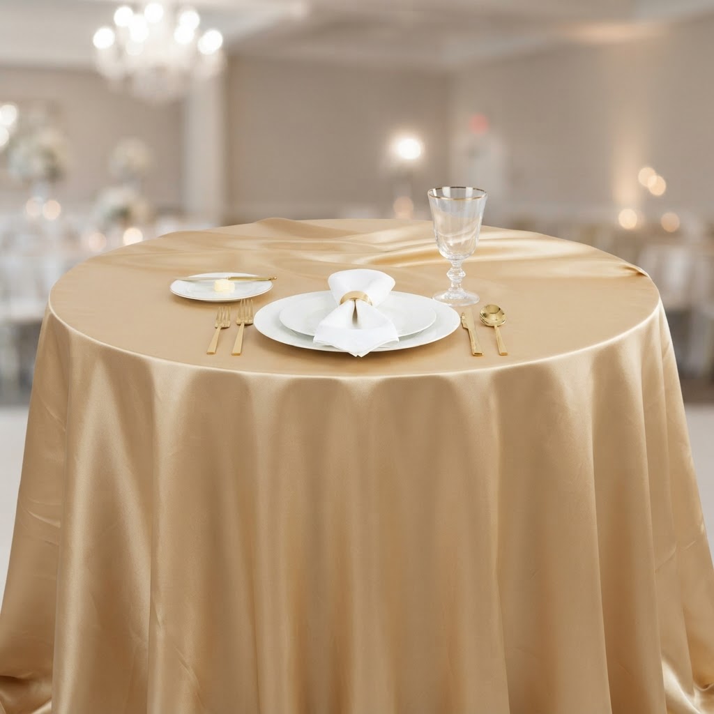 Gold Satin Tablecloth