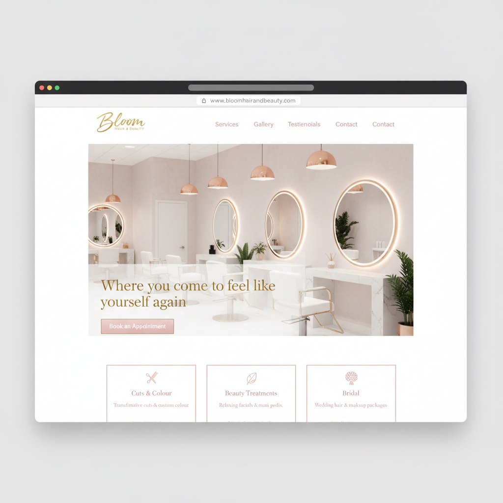 Example website for hair and beauty professionals