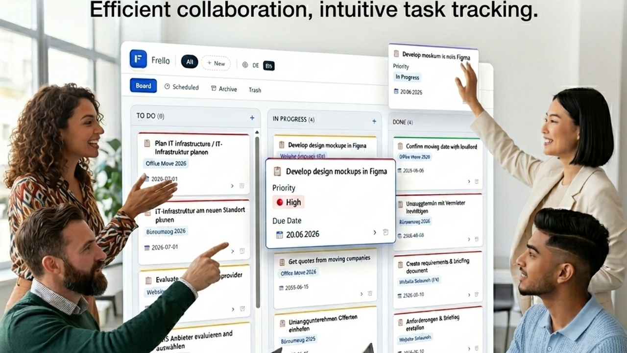 Effizienz im Team: Projektmanagement per Kanban template preview
