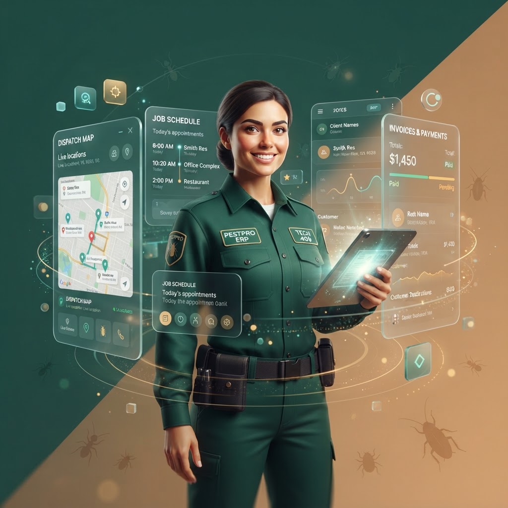 Pest control ERP dashboard