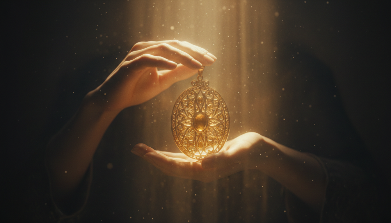 Mâini ținând un talisman sacru