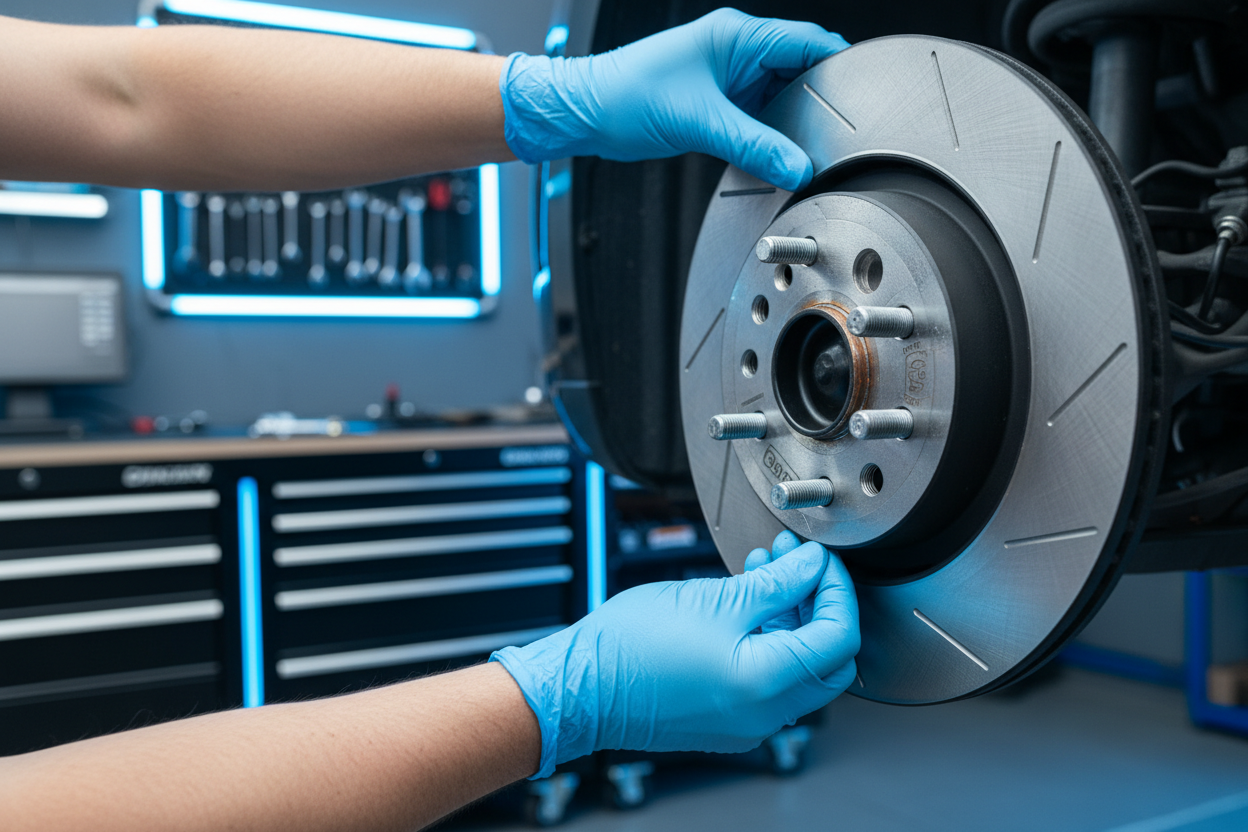 Close-up of OEM-quality parts being professionally fitted