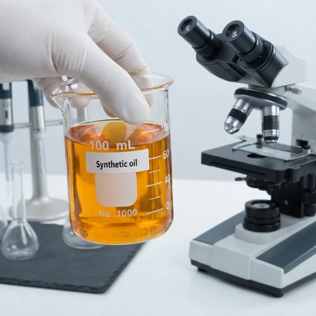 Synthetic oil sample in laboratory