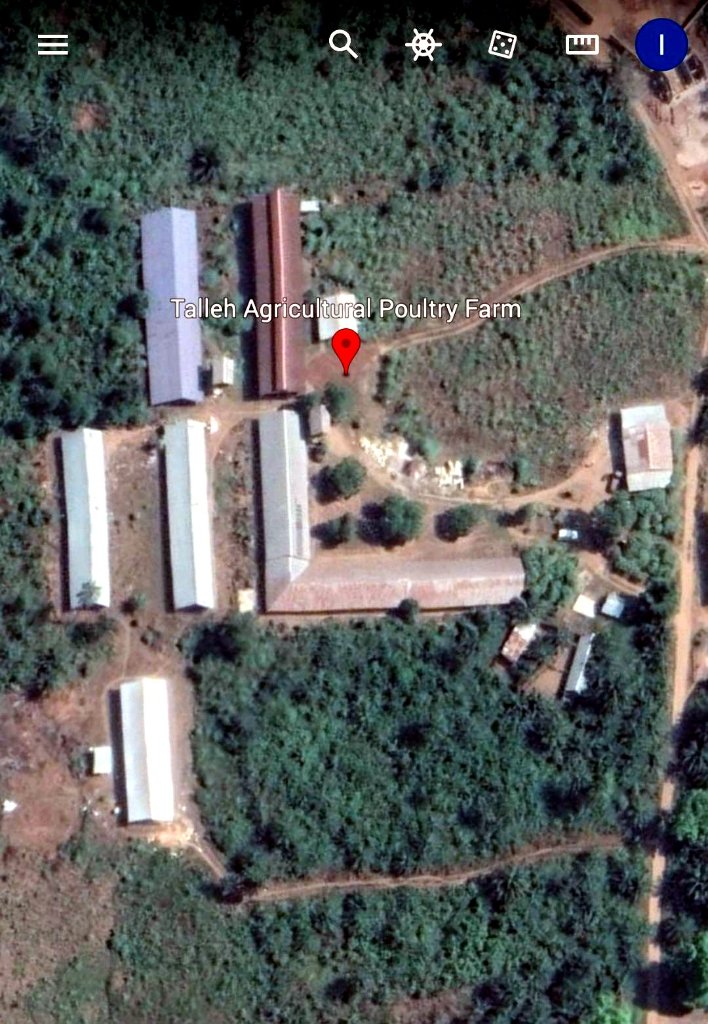 Satellite view of Talleh Agricultural Poultry Farm location in Freetown Sierra Leone