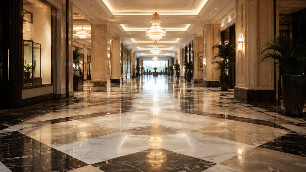 Premium polished marble floors
