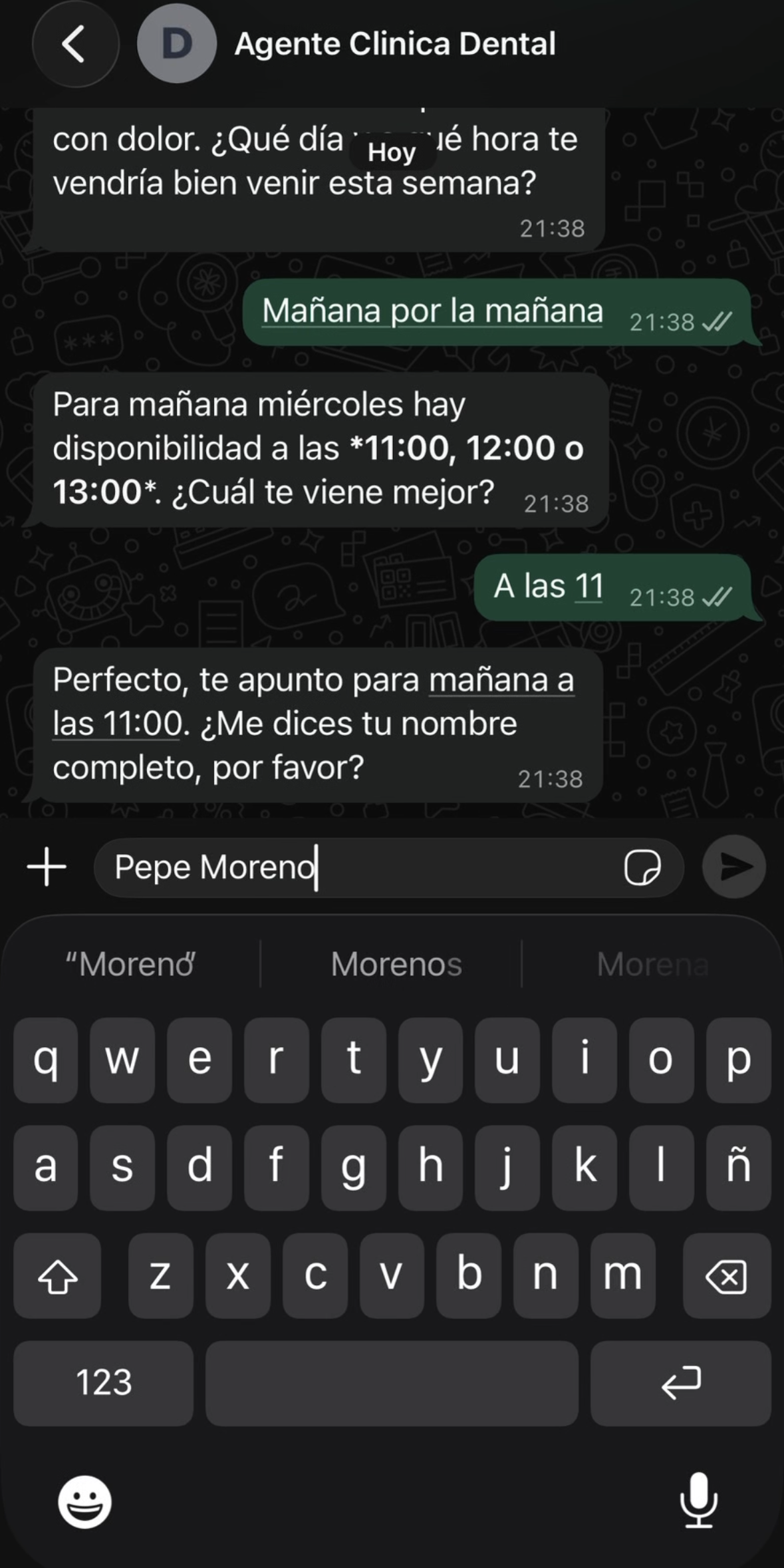 DentIA demo WhatsApp
