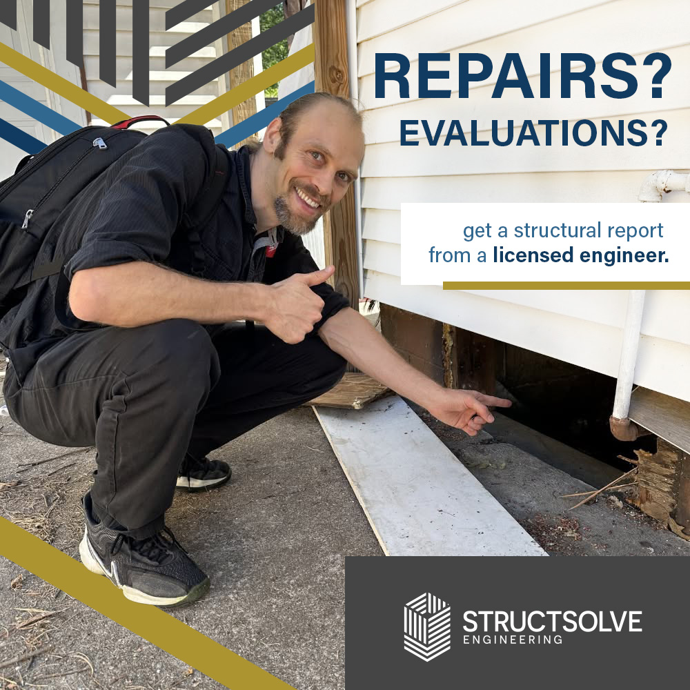 StructSolve structural engineer reviewing a residential foundation concern during an on-site evaluation in Iowa