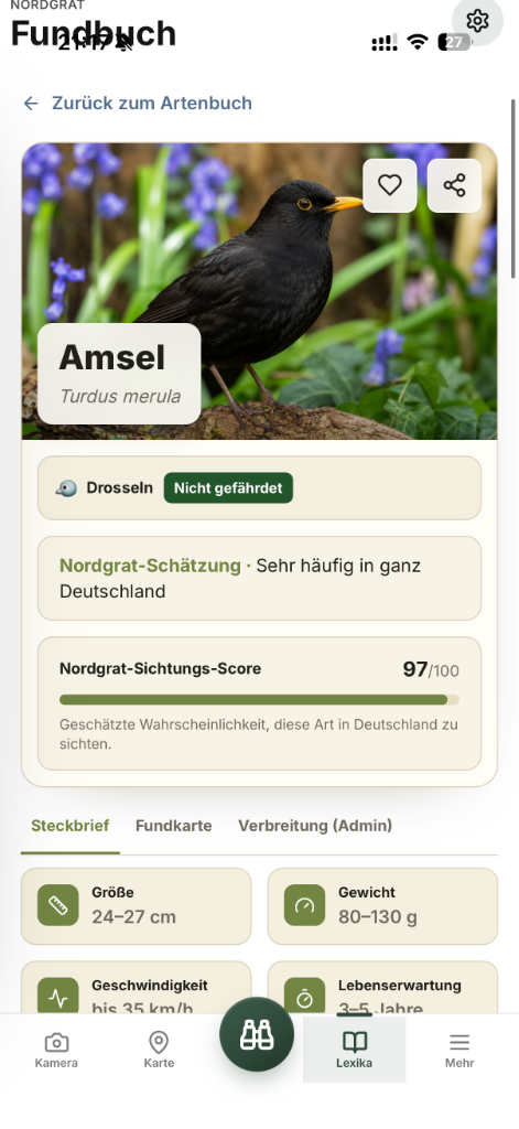 Arten im Detail kennenlernen