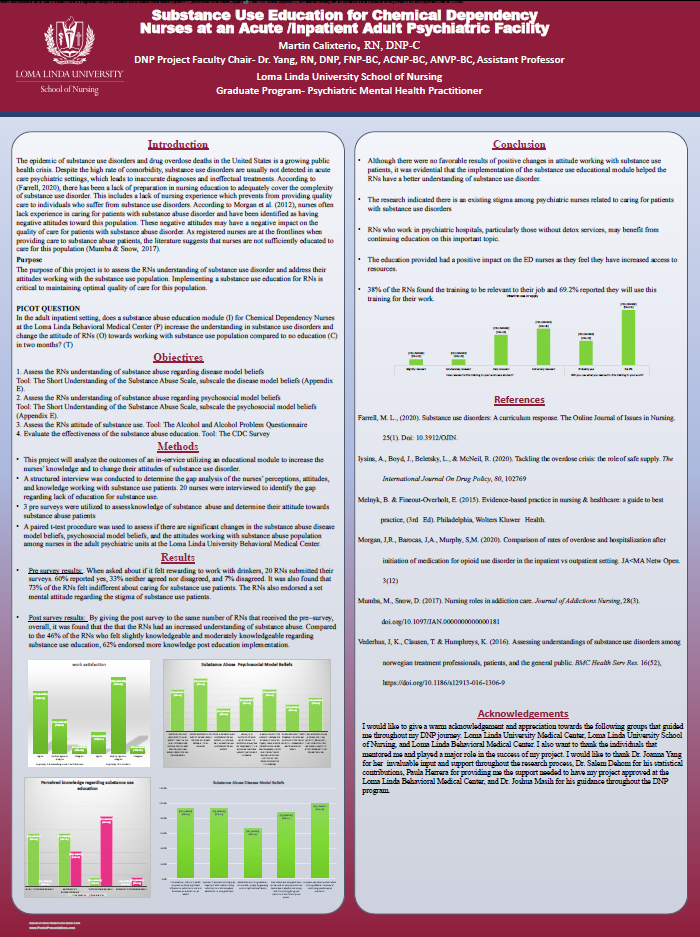 Substance Use Education for Chemical Dependency Nurses at an Acute Inpatient Adult Psychiatric Facility