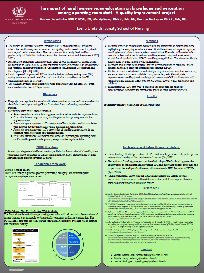 The Impact of Hand Hygiene Video Education on Knowledge and Perception Among Operating Room Staff: A Quality Improvement Project