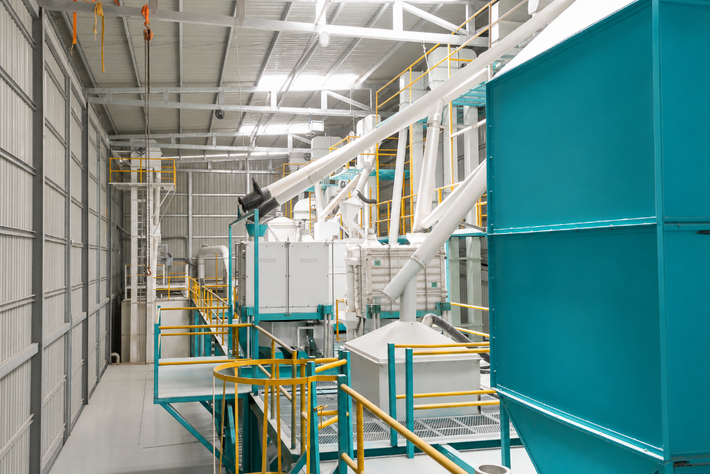 Interior de planta procesadora de granos