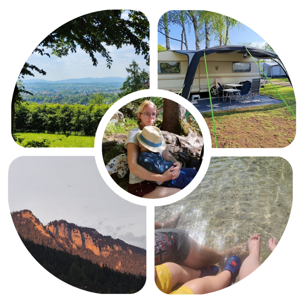 Familien-Camping-Momente: Berge, Wandern, Caravan und gemeinsame Zeit am Wasser