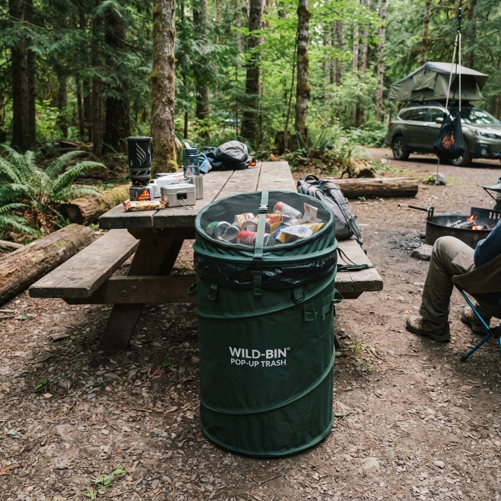Pop-up Müllbehälter tierresistent