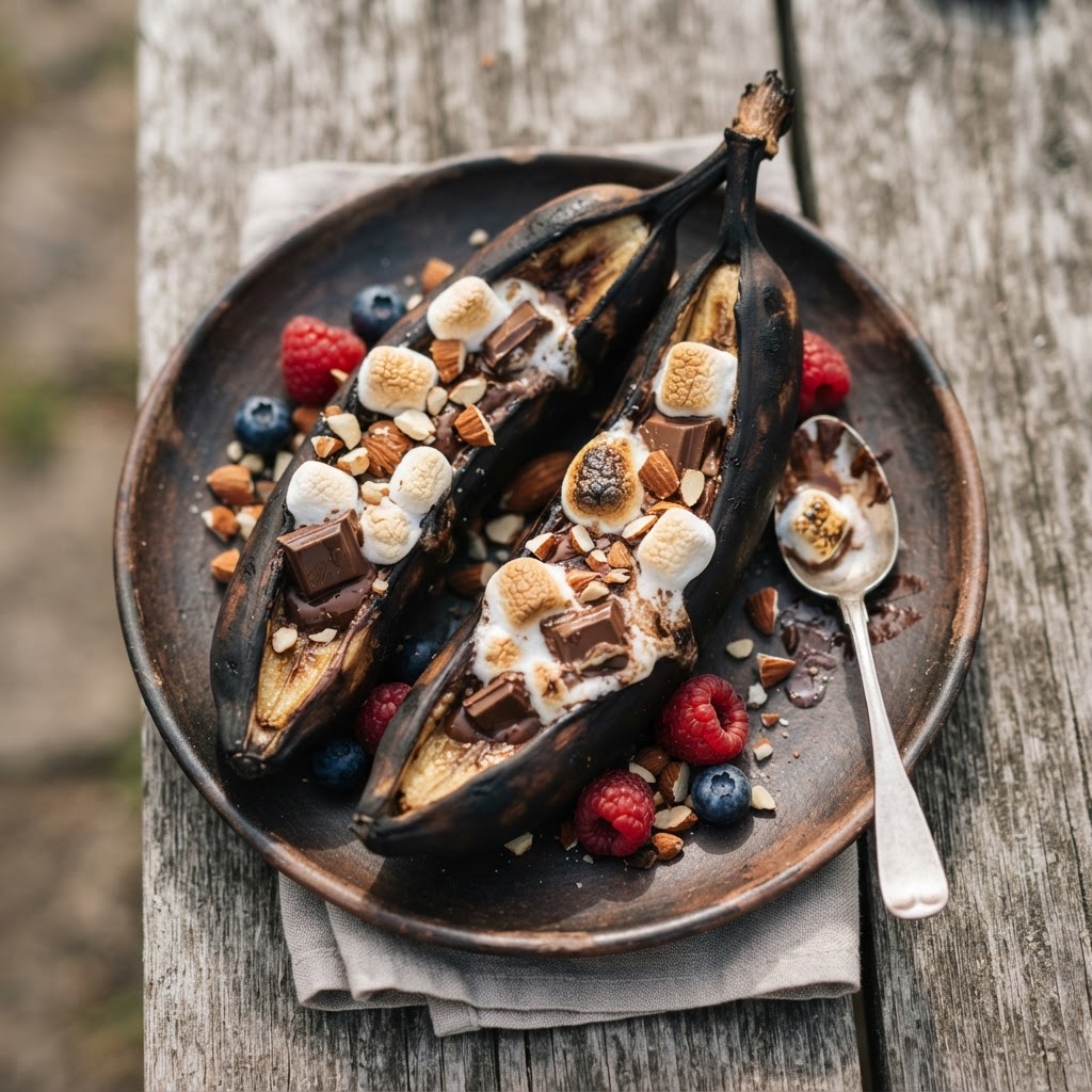Sommerliche Lagerfeuer-Bananen mit Schokolade
