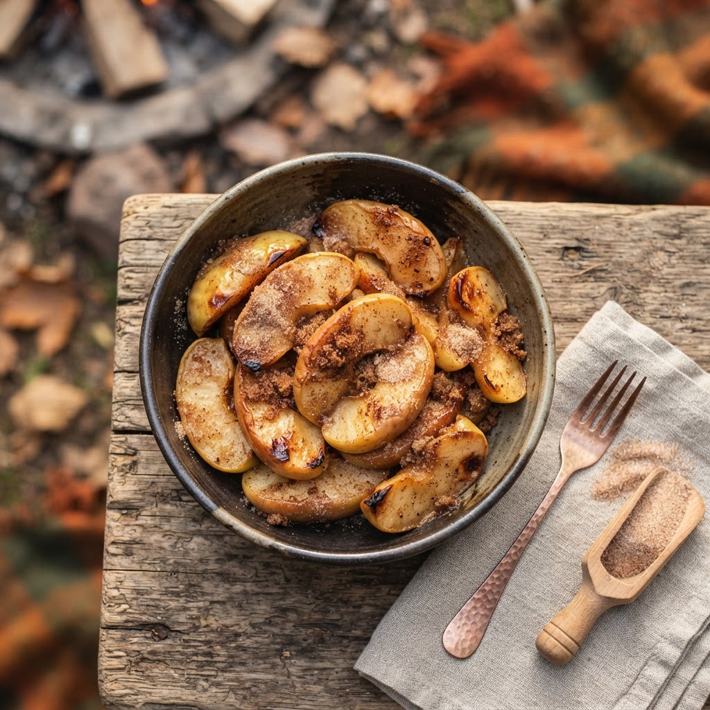 Herbstliche Lagerfeuer-Apfelspalten mit Zimtzucker