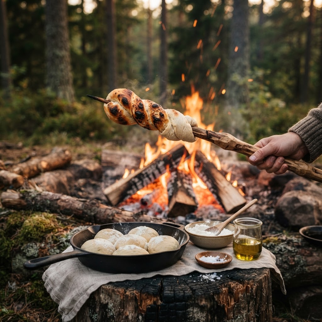 Stockbrot am Lagerfeuer