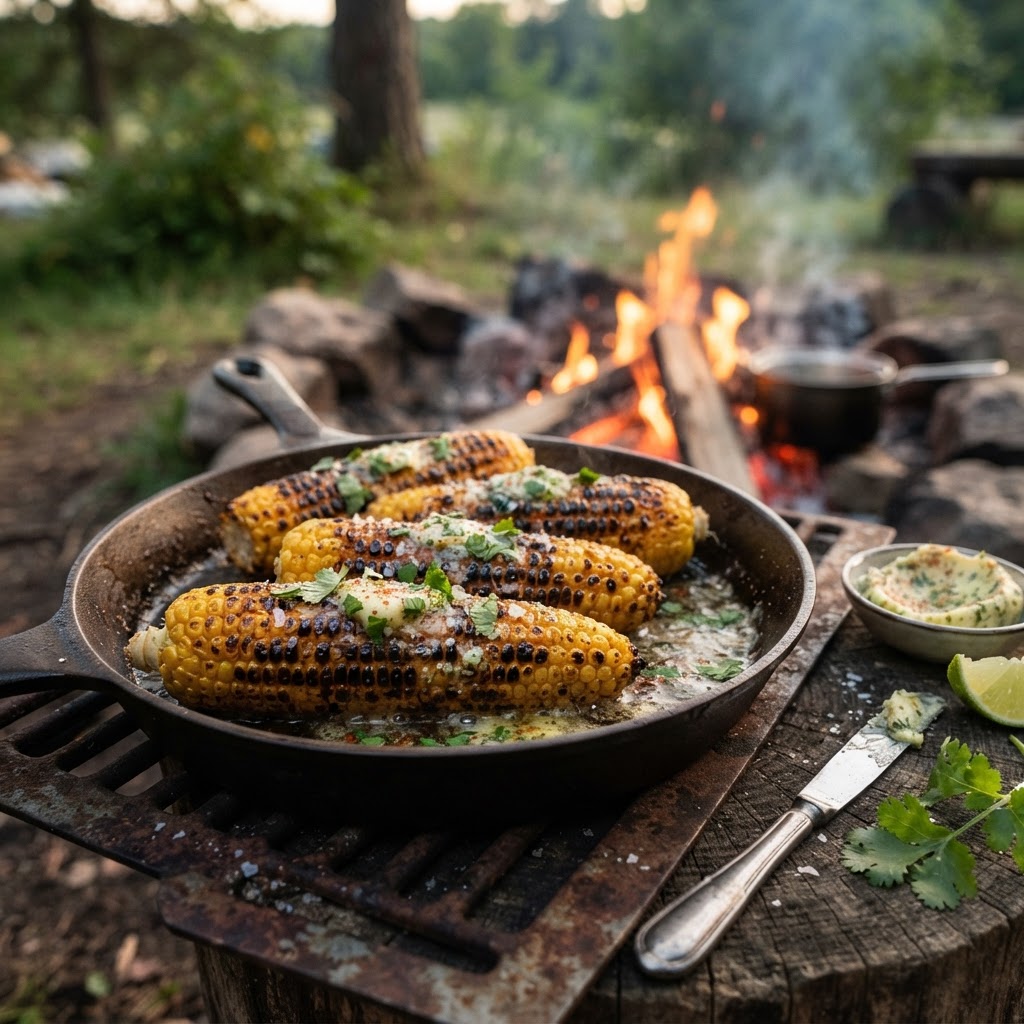 Gegrillter Maiskolben mit Butter