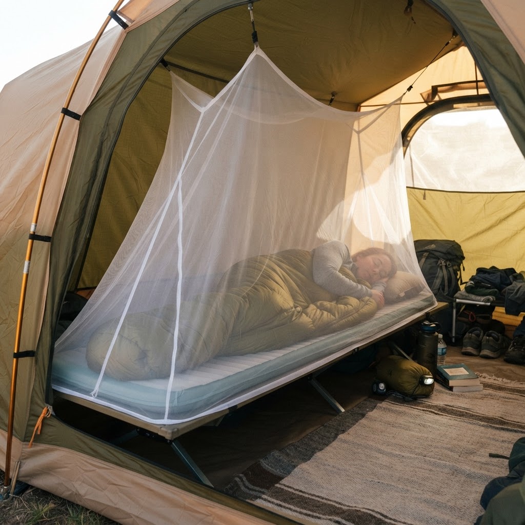 Moskitonetz Pop-up für Zelt