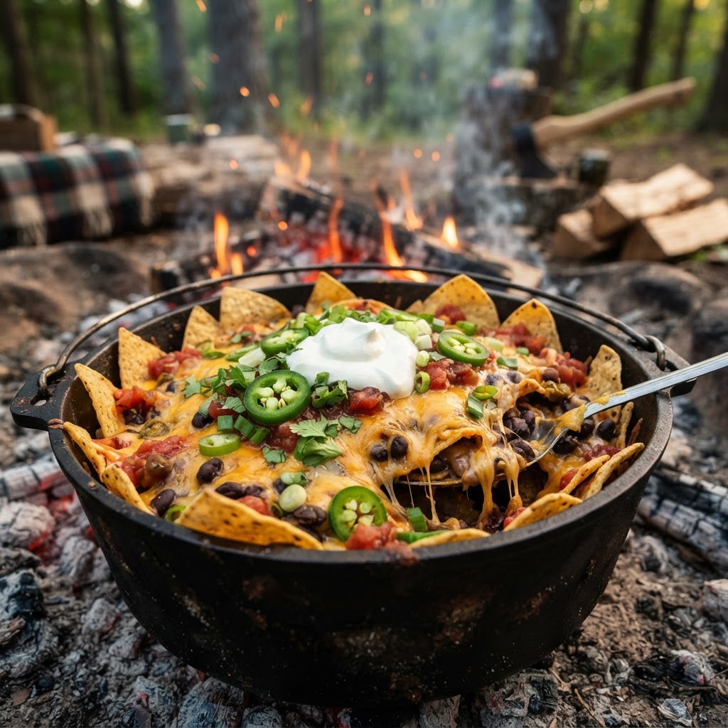 Campfire Nachos im Dutch Oven