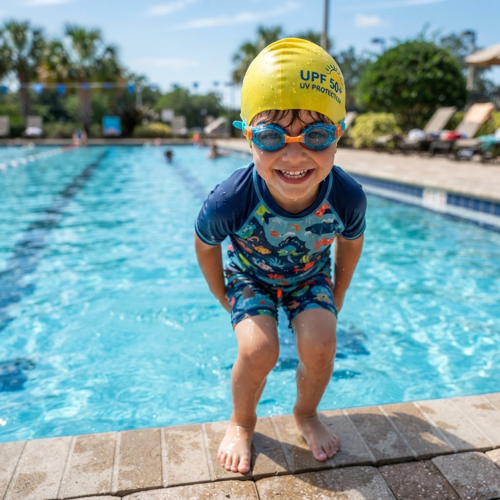 UV-Schutz Badekappe Kinder Silikon