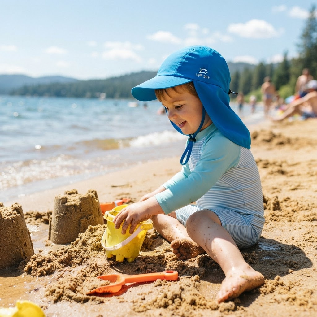 UV-Schutz Sonnenhut Kinder mit Nackenschutz
