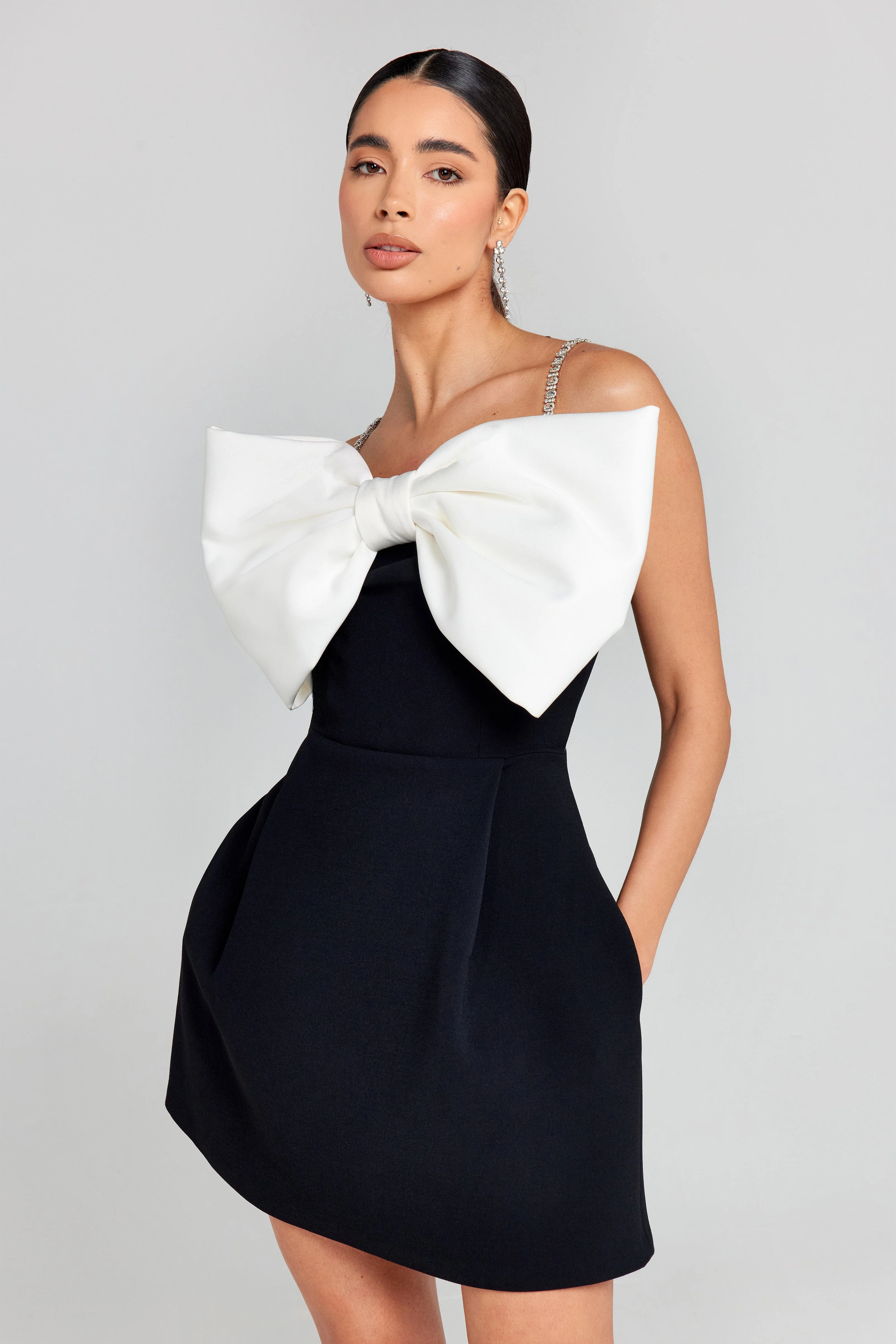 Black Bow Mini Dress