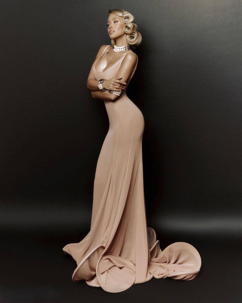 Blush Bow-Train Mermaid Gown — view 3