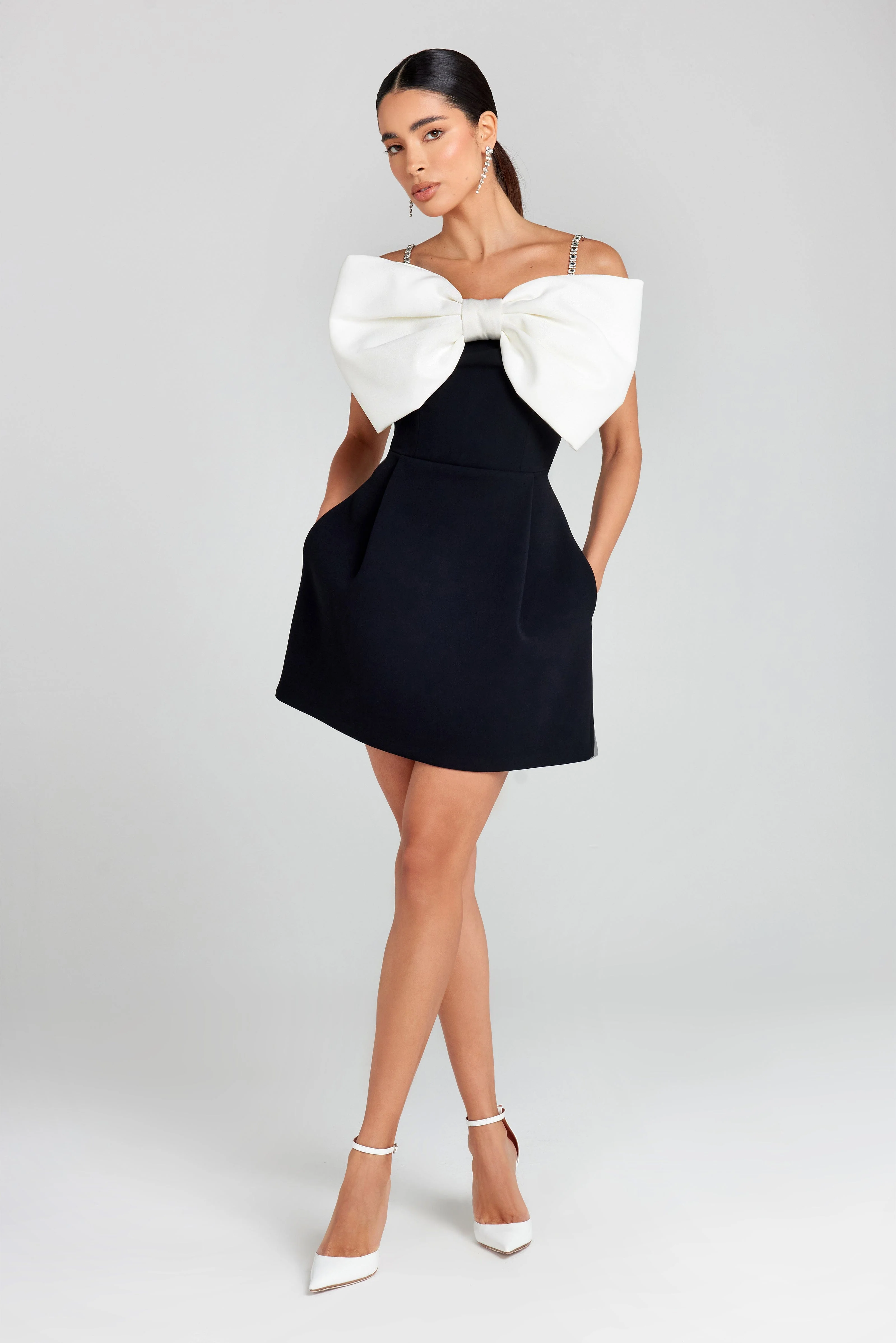 Black Bow Mini Dress — view 2