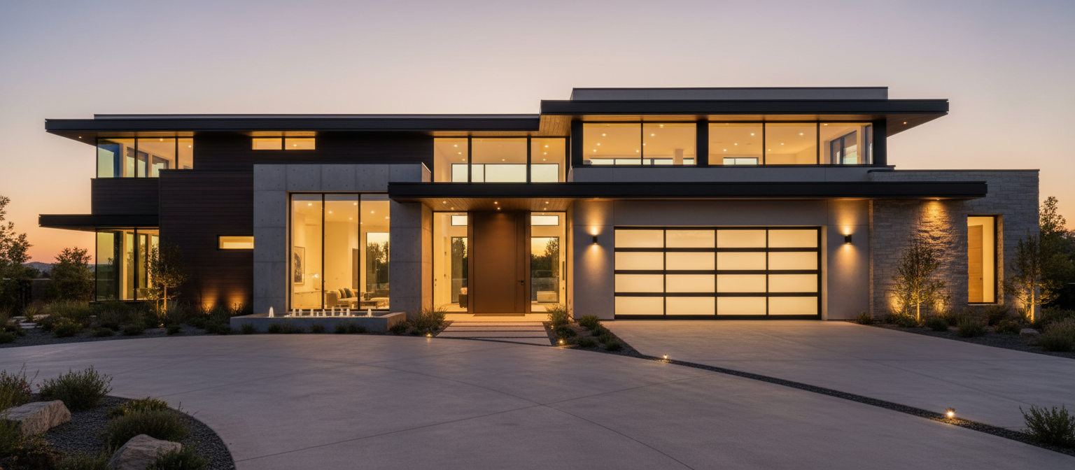 Beautiful home with garage door
