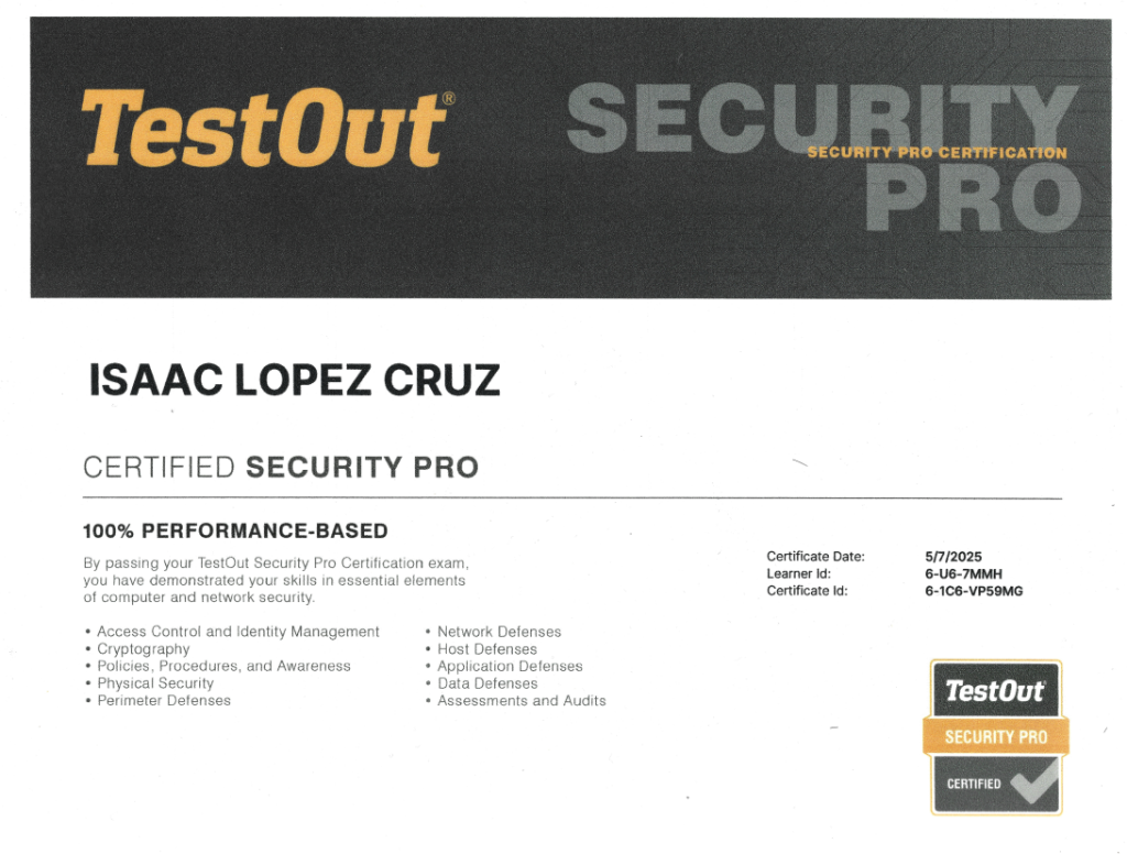 Security Pro Certification
