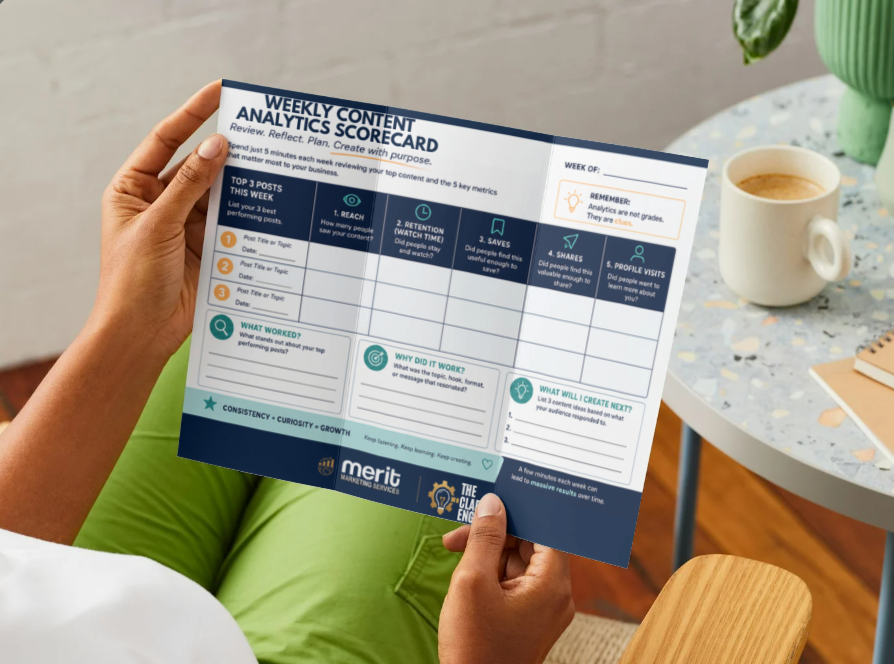 Weekly Content Analytics Scorecard flat lay