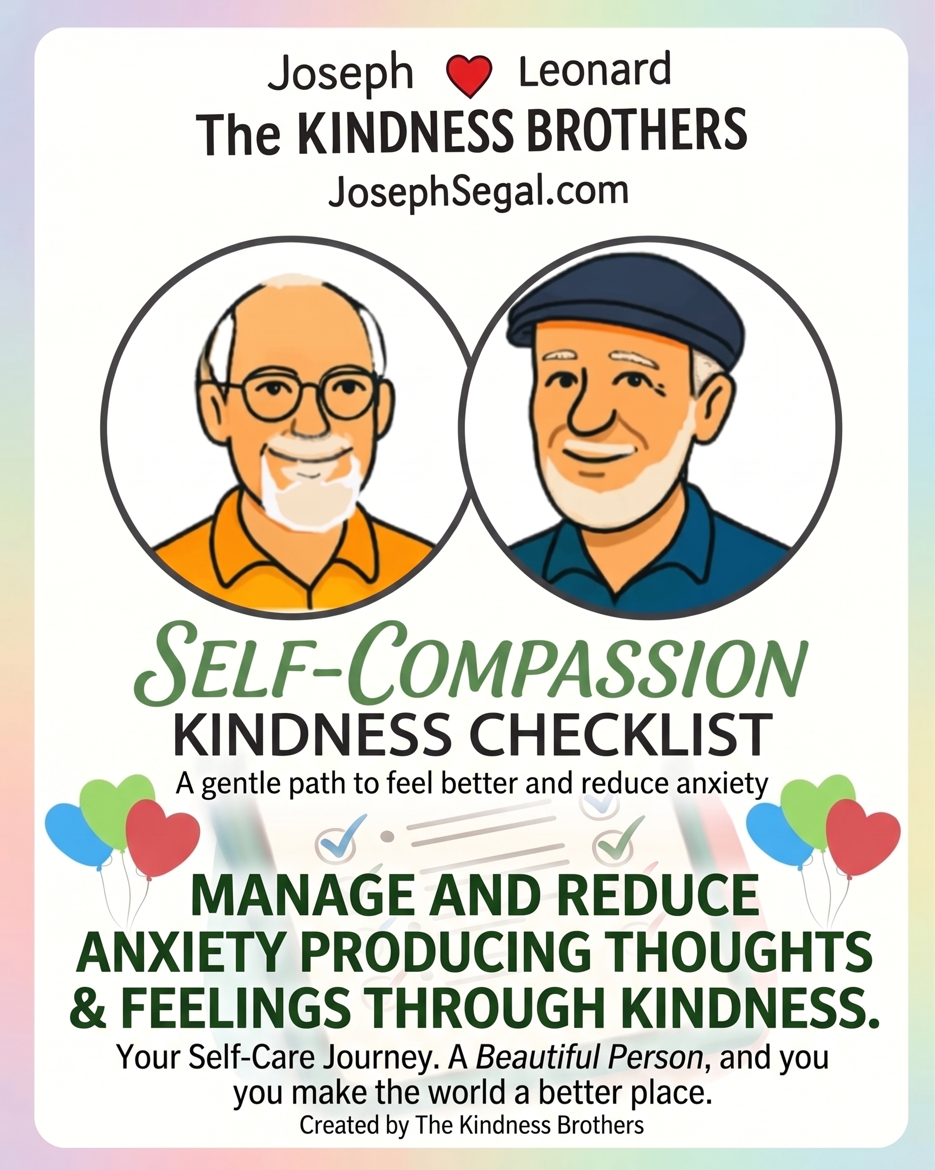 Free Self-Compassion Checklist Booklet by The Kindness Brothers