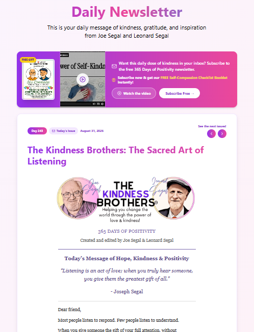 365 Days of Positivity newsletter preview