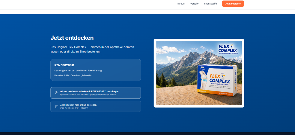 Nahrungsergänzungsmittel – Produkt-Landing-Page Beispiel