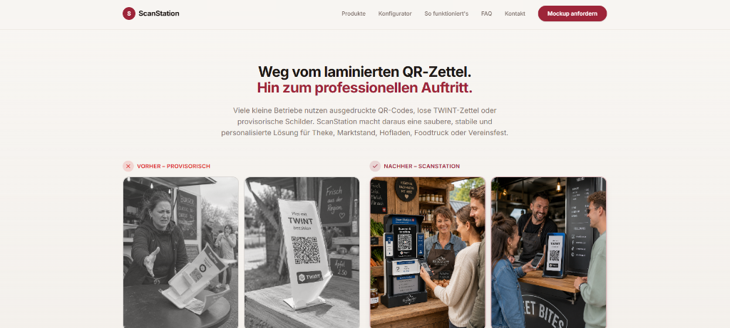 QR-Lösung – Landing Page Beispiel